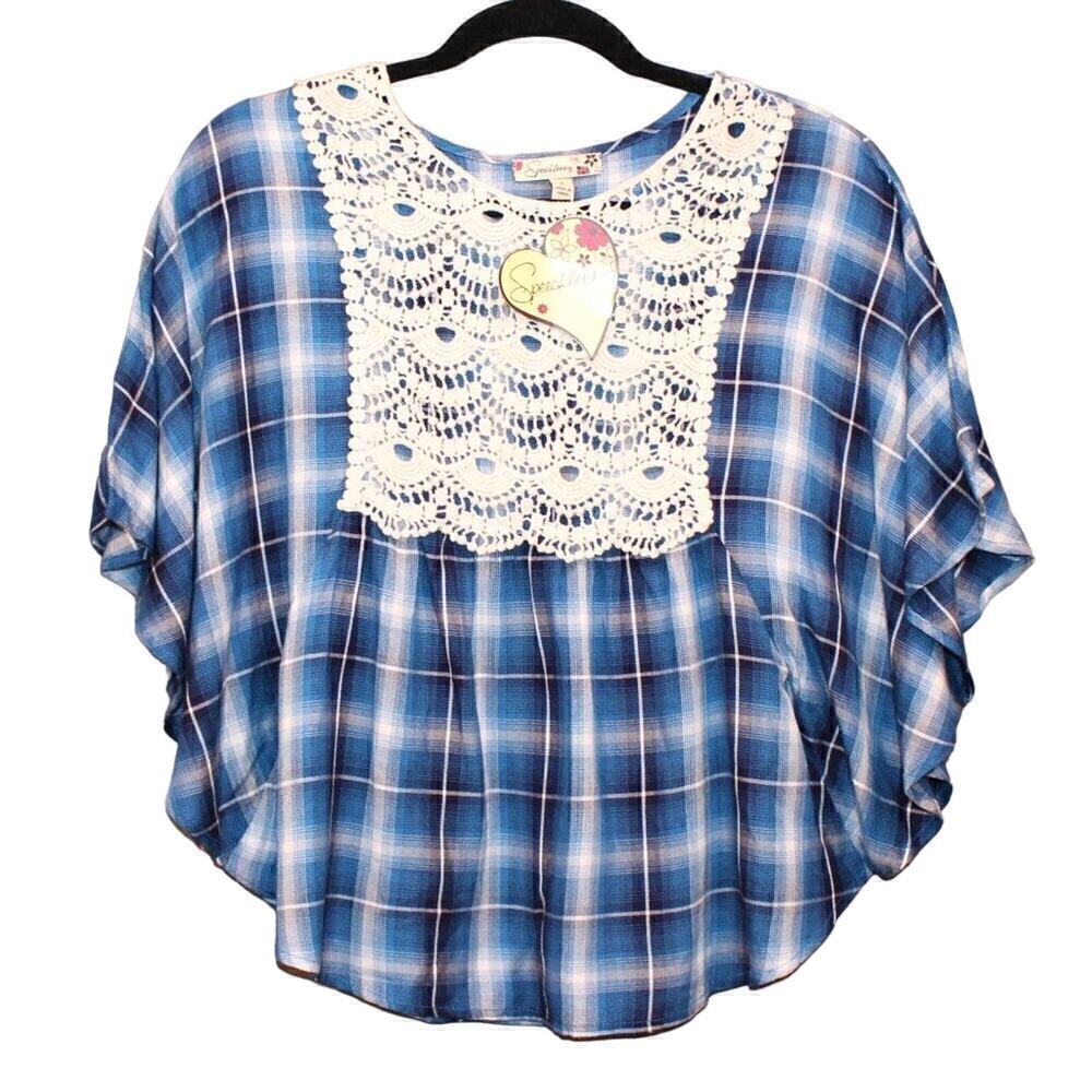 Speechless Crochet Boho Batwing Top​, Girl's L (10-12), NWT​​​​​​​​​​​​​​